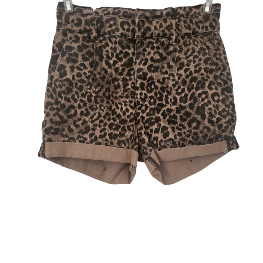 Express Animal Print High Rise Shortie Shorts sz 4